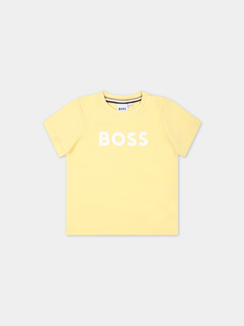 T-shirt jaune pour bébé garçon avec logo